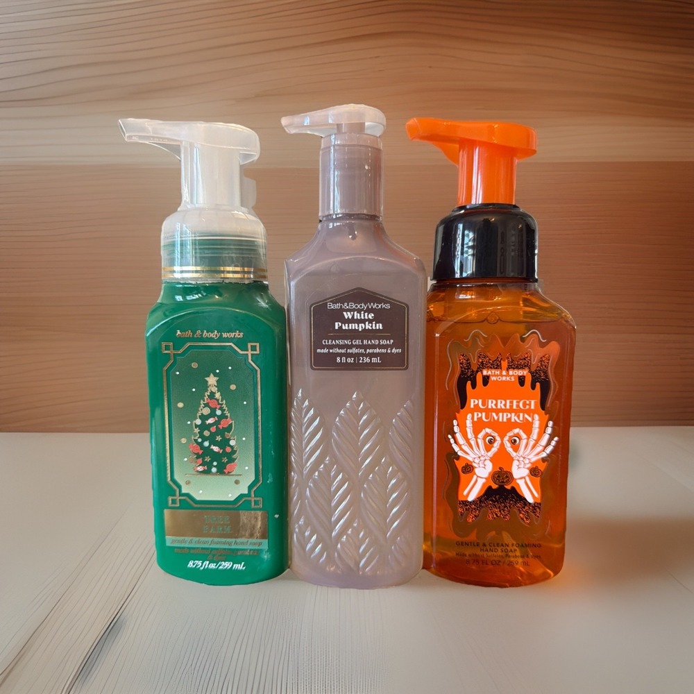 3 Bath & Body Works Fall Cleansing Gel & Gentle Foaming Hand Soaps New